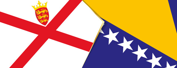 Jersey and Bosnia and Herzegovina flags, two vector flags.