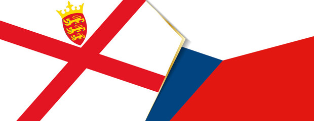 Jersey and Czech Republic flags, two vector flags.