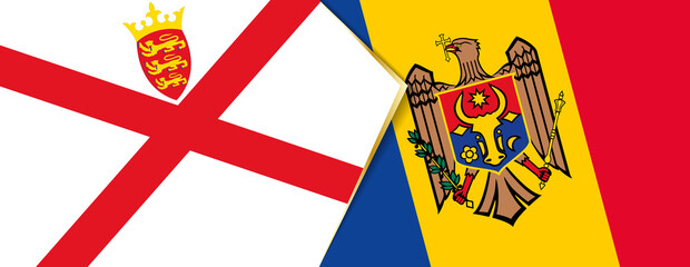 Jersey and Moldova flags, two vector flags.