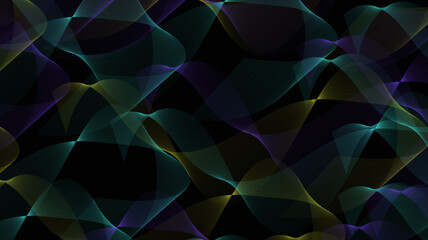 Abstract waves style lines on black background.