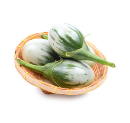 Thai eggplant on white background, Eggplant isolated.