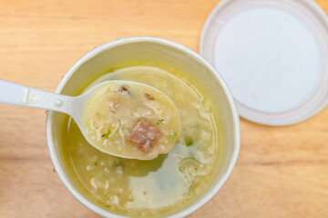 pork and mushroom flavor instant porridge