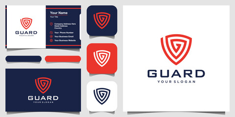 Fototapeta na wymiar Creative Shield with letter G Concept Logo Design Templates. business card design