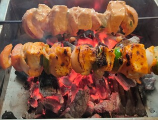 shish kebab on a skewer