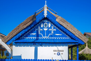Peasant house with decorations of the Lipovan ethnic group in Romania