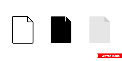 Blank icon of 3 types color, black and white, outline. Isolated vector sign symbol.