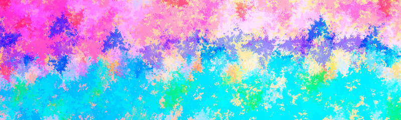 Multicolored banner with paint stains, with a cheerful and artistic design, websites