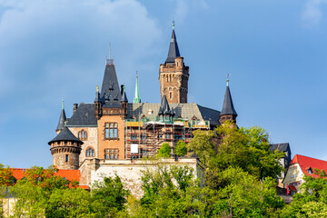 Wernigerode Castle over old town, Germany
