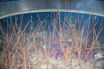 Incense candles in a Buddhist temple