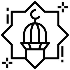 
Editable filled design of arabesque decoration icon
