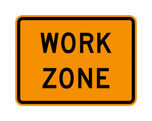 Work zone road sign