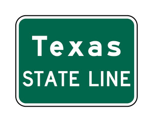 Texas state line road sign