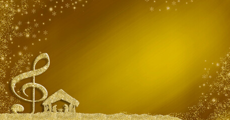 Christmas musical card, concert frame backgrounds.