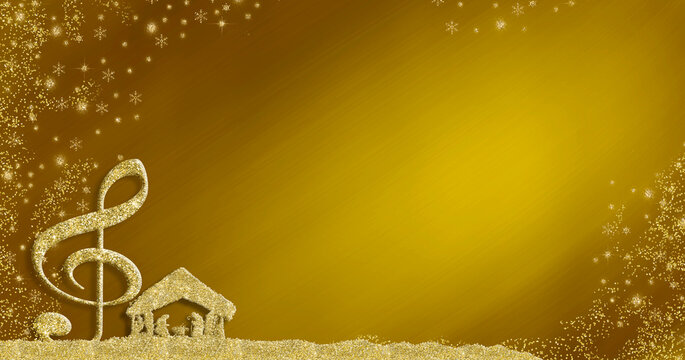 Christmas Musical Card, Concert Frame Backgrounds.