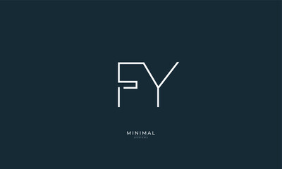 Alphabet letter icon logo FY