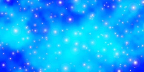 Naklejka na ściany i meble Light BLUE vector background with colorful stars. Blur decorative design in simple style with stars. Theme for cell phones.