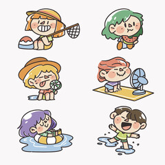 boys and girls playing on summer time graphic