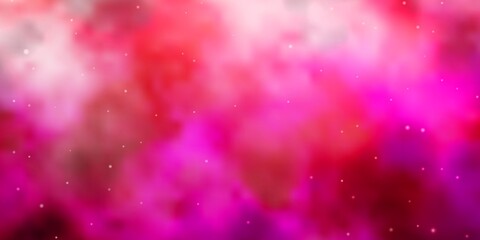 Light Pink vector template with neon stars. Colorful illustration with abstract gradient stars. Best design for your ad, poster, banner.