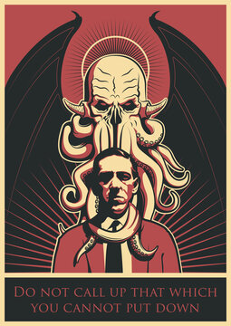 Cthulhu and Writer, Sea Monster, Author's Quote Poster