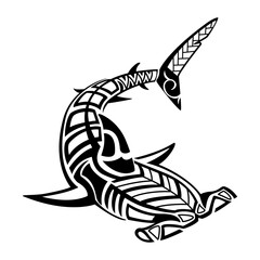 tribal hammerhead shark tattoo