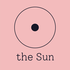 Sun astrological and zodiac symbol. Vector sign of planet domicile for print designs - calendar, poster, sky map, sticker