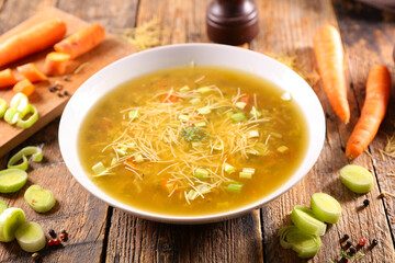 noddles with vegetable and broth