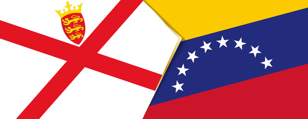 Jersey and Venezuela flags, two vector flags.