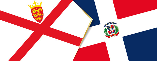 Jersey and Dominican Republic flags, two vector flags.