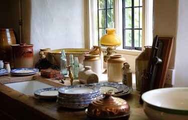 Interior of 16th century antique Avebury Manor in Avebury England