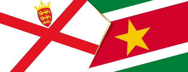 Jersey and Suriname flags, two vector flags.