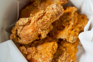 A delicious golden American fried chicken