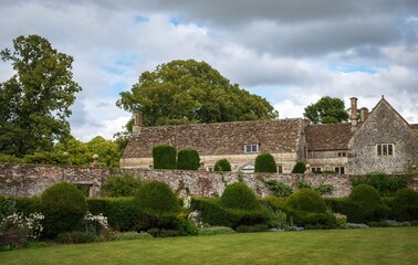 Fototapeta na wymiar Avebury England , UK - gardens of avebury mansion at Dovecote in Avebury, Wiltshire , England,