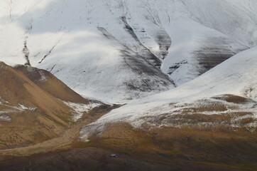 View from Svalabard, Norway in summer. Warmer arctic summers.