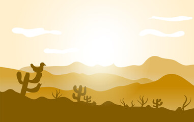 Desert vector  landscape , vector illustration.