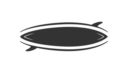 Surfboard silhouette isolated on white background