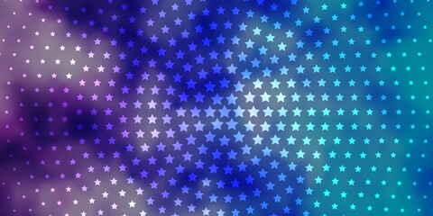 Light Pink, Blue vector background with colorful stars. Blur decorative design in simple style with stars. Pattern for websites, landing pages.