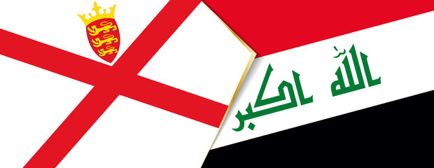 Jersey and Iraq flags, two vector flags.