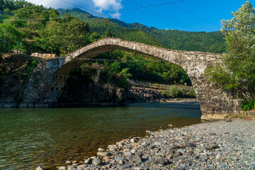 The stone arch bridge over the Ajaristskali river, Dandalo bridge, Georgia