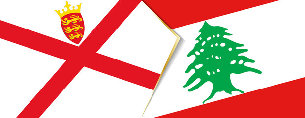 Jersey and Lebanon flags, two vector flags.