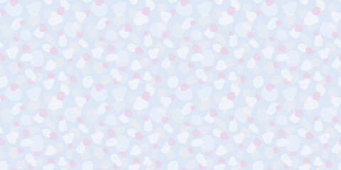 Pastel transparent flower petal dot seamless pattern. Hand drawn mosaic pink floral petal on blue background. Great for women and girls fashion fabric, textile, wrapping paper, scrapbooking. Surface