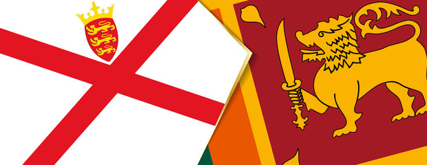 Jersey and Sri Lanka flags, two vector flags.