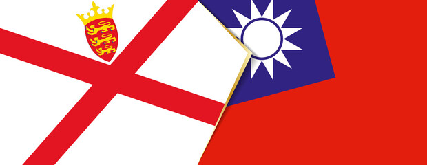 Jersey and Taiwan flags, two vector flags.
