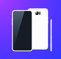 Realistic Detailed Smartphone Mockup on Background . Isolated Vector Elements