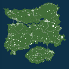 Obraz premium PUBG Mobile Game, Erangel Map, vector