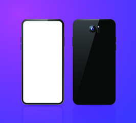 Realistic Detailed Smartphone Mockup on Background . Isolated Vector Elements