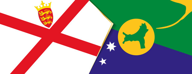 Jersey and Christmas Island flags, two vector flags.