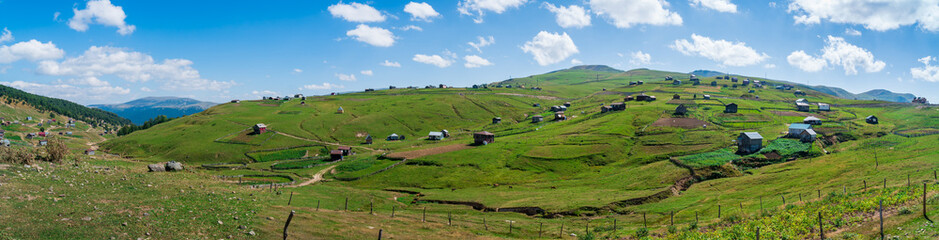 Fototapeta na wymiar Beautiful mountain landscape in Ajara, Village in beautiful valley
