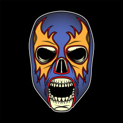 skull with wrestling mask
