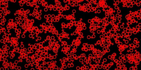 Fototapeta na wymiar Dark Red vector background with occult symbols.