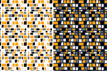 Modern abstract design templates with terrazzo texture pattern in grey, blue, yellow and white. Creative magazine covers, wedding invitations, flyers, greeting cards, packaging and branding design.